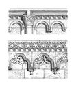 Lombard bands from Jak Church and Heiligenkreuz Abbey | Antique Architectural Illustrations