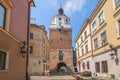 14th Century Krakow Gate Brama Krakowska, the main entrance into the old city Stare Miasto, Lublin, Poland. Royalty Free Stock Photo