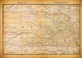 19th century map of Nebraska Royalty Free Stock Photo