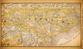 19th century map of North Carolina Royalty Free Stock Photo