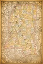 19th century map of State of Missisippi Royalty Free Stock Photo