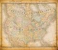 19th century map of United States of America