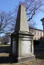 19th century memorial obelisk in honor of Robert Richard Randall at the Snug Harbor Royalty Free Stock Photo