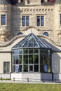 17th century Moszna Castle, historic castle and residence , view of hothouse, Moszna, Opole, Poland