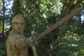 11th Century Soldier Sculpture at Battle Abbey Royalty Free Stock Photo