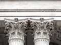 18th century St Paul Cathedral, column heads, London, United Kingdom Royalty Free Stock Photo