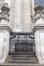 18th century St Paul Cathedral, decorative gate, London, United Kingdom Royalty Free Stock Photo