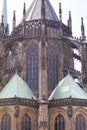 14th century St. Vitus Cathedral , facade, Prague, Czech Republic Royalty Free Stock Photo