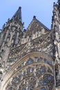 14th century St. Vitus Cathedral , facade, Prague, Czech Republic Royalty Free Stock Photo