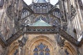 14th century St. Vitus Cathedral , facade, Prague, Czech Republic Royalty Free Stock Photo