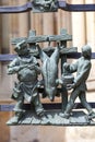 14th century St. Vitus Cathedral ,figures of Golden Gate fence, relief, Prague, Czech Republic Royalty Free Stock Photo