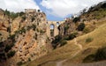 18th-century stone bridge, Puente Nuevo, over El Tajo Gorge, Ronda, Andalusia, Spain Royalty Free Stock Photo