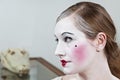 18th century theatrical make-up girl Royalty Free Stock Photo