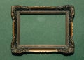 19th century vintage frame empty green background Royalty Free Stock Photo