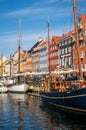 The 17th century waterfront of Nyhavn in the Old Town of Copenhagen