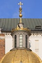 11th century Wawel Cathedral, gold dome of Sigismund`s Chapel, Krakow, Poland Royalty Free Stock Photo