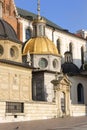 11th century Wawel Cathedral, Sigismund`s Chapel and Vasa Dynasty chapel, Krakow, Poland Royalty Free Stock Photo