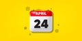 24th day of the month icon. Event schedule date. Calendar date of April 3d icon. Vector Royalty Free Stock Photo