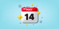 14th day of the month icon. Event schedule date. Calendar date of May 3d icon. Vector Royalty Free Stock Photo