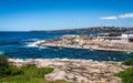 Clovelly bay beach and Tom Caddy point view during Bondi to Coogee coastal walk in Sydney NSW Australia