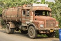 12th December, 2021, Kolkata, West Bengal, India: A old damaged truck standing road side with selective focus