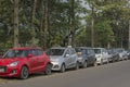 12th December, 2021, Narendrapur, West Bengal, India: Few mordern cars parked road side for sale second hand