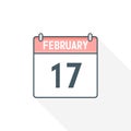 17th February calendar icon. February 17 calendar Date Month icon vector illustrator