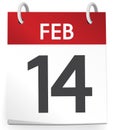 14th February Valentines Agenda Calendar Concept