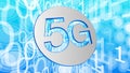 5th generation of mobile networks, binary code numbers backdrop vector conception Royalty Free Stock Photo