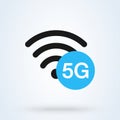 5th Generation. Vector 5G Wireless Internet Network Connection Information Technology Illustration Royalty Free Stock Photo