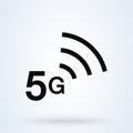 5th Generation. Vector 5G Wireless Internet Network Connection Information Technology Illustration Royalty Free Stock Photo