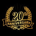 20 years anniversary celebration logotype. 20th anniversary logo. Vector and illustration. Royalty Free Stock Photo