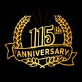115 years anniversary celebration logotype. 115th anniversary logo. Vector and illustration. Royalty Free Stock Photo