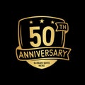 50 years anniversary celebration shield design template. 50th anniversary logo. Vector and illustration.