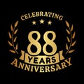 88 years anniversary celebration logotype. 88th anniversary logo. Vector and illustration.