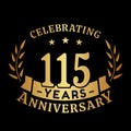 115 years anniversary celebration logotype. 115th anniversary logo. Vector and illustration. Royalty Free Stock Photo