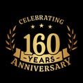 160 years anniversary celebration logotype. 160th anniversary logo. Vector and illustration.