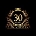 30 years celebrating anniversary design template. 30th anniversary logo. Vector and illustration. Royalty Free Stock Photo