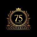 75 years celebrating anniversary design template. 75th anniversary logo. Vector and illustration. Royalty Free Stock Photo