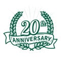 20 years anniversary celebration logotype. 20th anniversary logo. Vector and illustration. Royalty Free Stock Photo