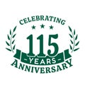 115 years anniversary celebration logotype. 115th anniversary logo. Vector and illustration. Royalty Free Stock Photo
