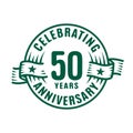 50 years anniversary celebration logotype. 50th years logo. Vector and illustration.