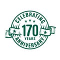 170 years anniversary celebration logotype. 170th years logo. Vector and illustration.