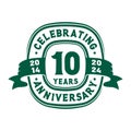 10th Anniversary Celebration Logo Design Template. 10th Anniversary Vector and Illustration. Royalty Free Stock Photo