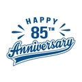 Happy 85th Anniversary. 85 years anniversary design template.