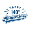 Happy 140th Anniversary. 140 years anniversary design template.