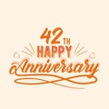 42 th Happy Anniversary Celebration, 42 anniversary lettering Design