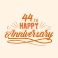 44 th Happy Anniversary Celebration, 44 anniversary lettering Design