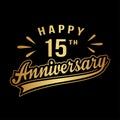 Happy 15th Anniversary. 15 years anniversary design template.