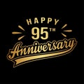 Happy 95th Anniversary. 95 years anniversary design template.